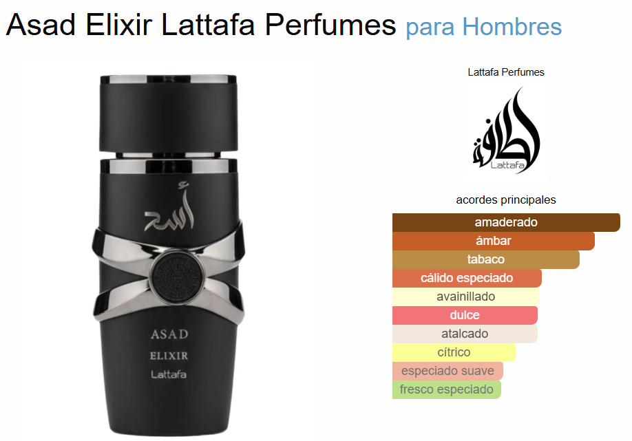 ASAD ELIXIR EDP LATTAFA PERFUMES PARA HOMBRE 100ML